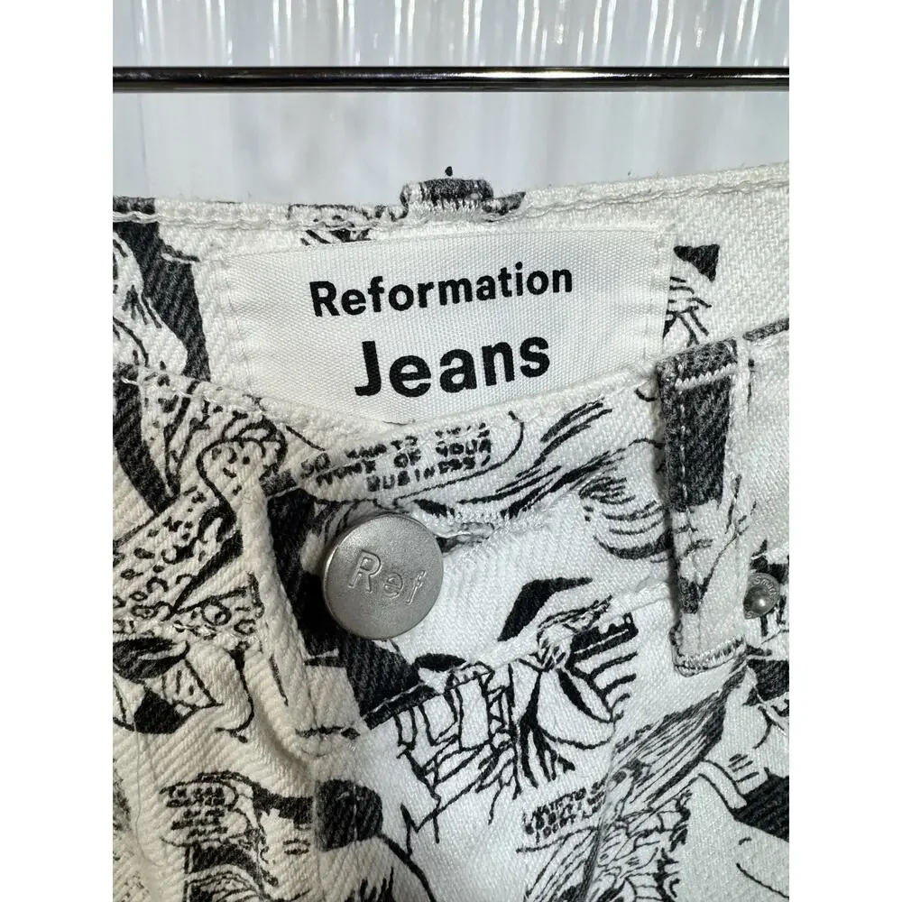 Reformation Comic High Rise Straight Leg Size 23 - Picture 3 of 6